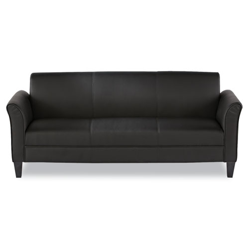 Alera Reception Lounge Sofa Series, Three-Cushion Sofa, 77" x 31.5" x 32", Black