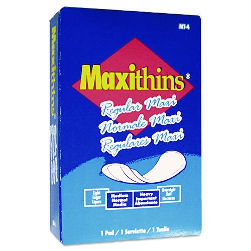 Maxithins Vended Sanitary Napkins #4, Maxi, 100 Individually Boxed Napkins/carton