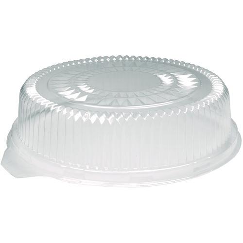 Plastic Dome Lids, Embossed, Fits 4012/4013, 12" Diameter, Clear, 25/Carton