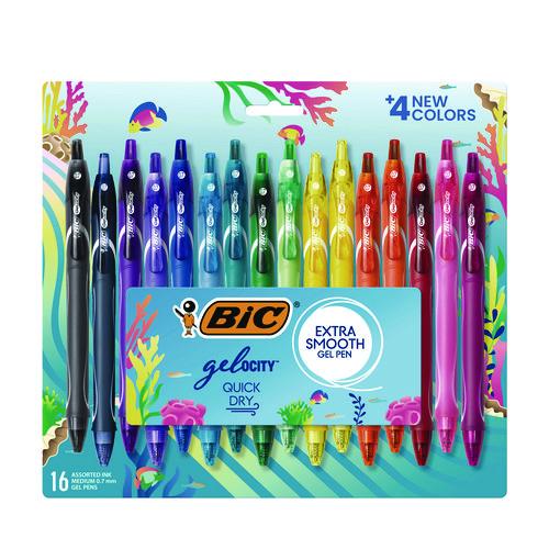 Gel-ocity Quick Dry Gel Pen, Retractable, Medium 0.7 mm, Assorted Ink and Barrel Colors, 16/Pack