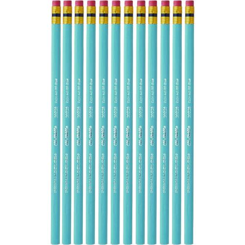 Col-Erase Pencil with Eraser, 0.7 mm, 2B, Non-Photo Blue Lead, Non-Photo Blue Barrel, Dozen