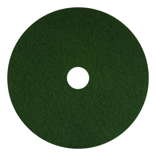 Scrubbing Pads, 13", Green, 5/Carton