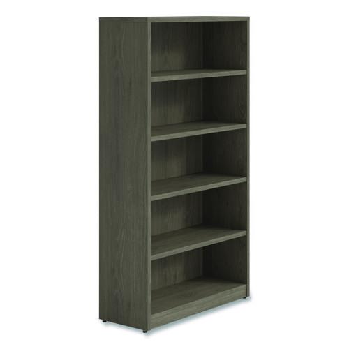 Alera Seville Bookcase, Five-Shelf, 36w x 14d x 65h, Walnut