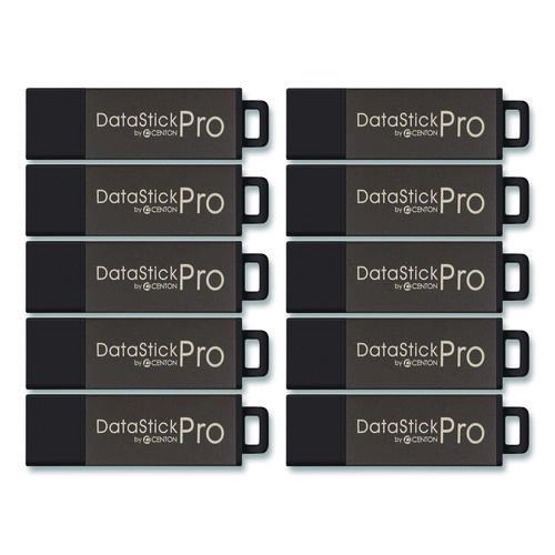DataStick Pro USB 2.0 Type A Flash Drive, 32 GB, Gray, 10/Pack