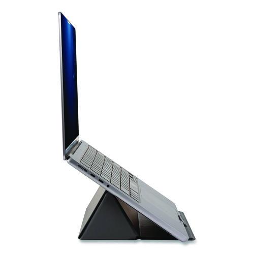 Foldio Laptop and Tablet Stand, +30 Tilt, 9.5" x 14.5" x 3", Black, Supports 7 lb