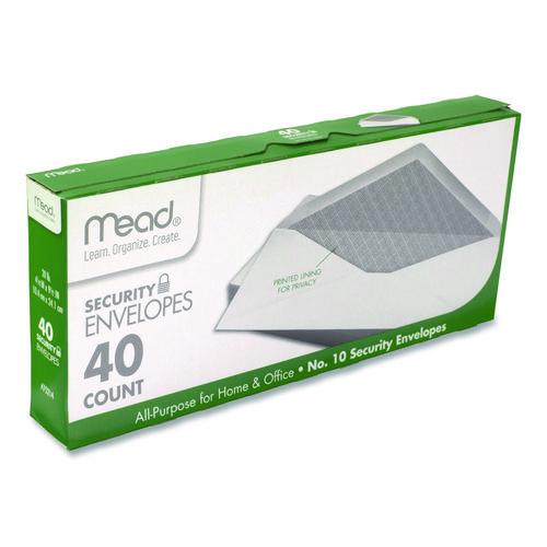 Security Tint Business Envelopes, #10, Monarch Flap, Gummed Closure, 4.13 x 9.5, White, 40/Pack