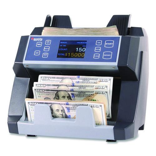 6600 UV/MG Top Loading Bill Counter, 1,400 Bills/min, 10.2 x 11 x 8.1, Gray
