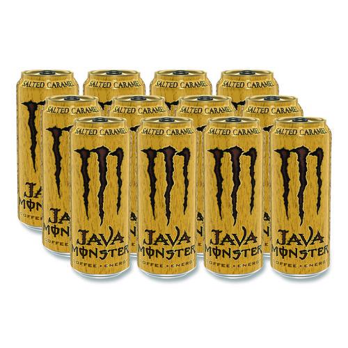 Java Monster Cold Brew Coffee, Salted Caramel, 15 oz Can, 12/Pack