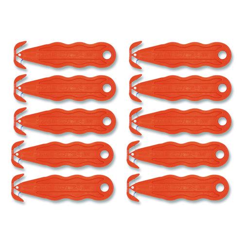 Kurve Blade Plus Safety Cutter, 5.75" Plastic Handle, Orange, 10/Box