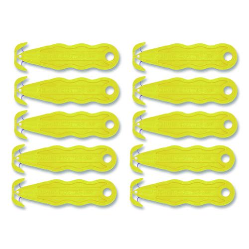 Kurve Blade Plus Safety Cutter, 5.75" Plastic Handle, Yellow, 10/Box