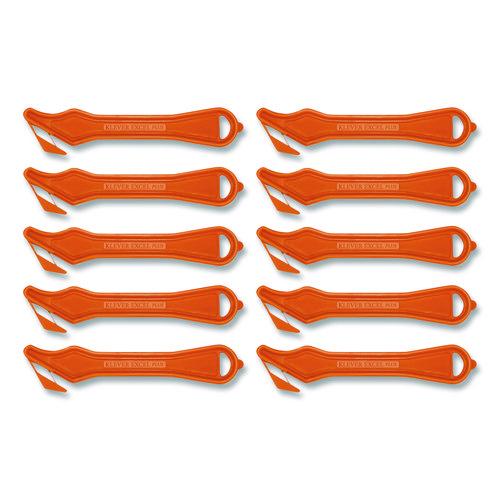 Excel Plus Safety Cutter, 7" Plastic Handle, Orange, 10/Box