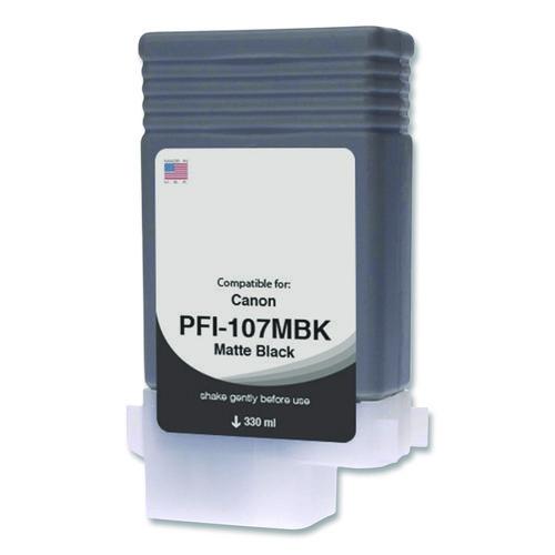 Compatible Matte Black Ink, Replacement for PFI-107 (6704B001AA), 130 mL