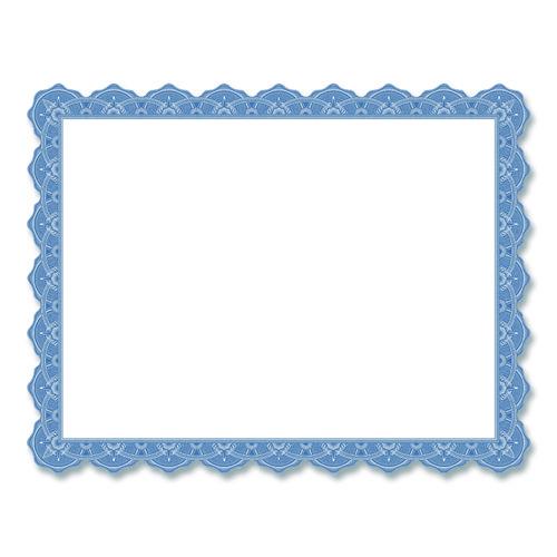Award Certificates, 8.5 x 11, White with Braided Blue Border, 25/Pack