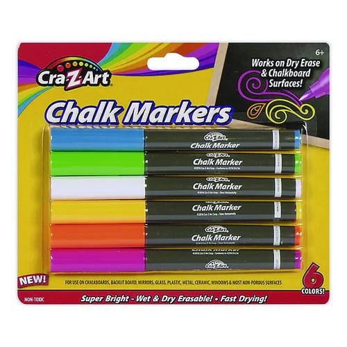 Chalk Markers, Assorted Colors, 6/Pack