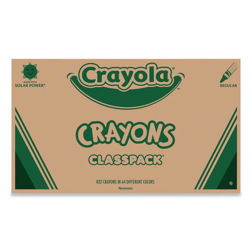 Classpack Regular Crayons, Assorted, 13 Caddies, 832/box