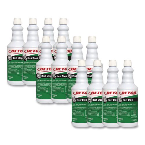 Rest Stop Non-Acid Bowl and Restroom Cleaner, Floral Fresh Scent, 32 oz Bottle, 12/Carton