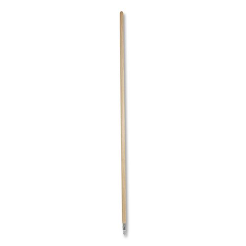 Metal Tip Threaded Hardwood Broom Handle, 1.12" x 60", Natural, Dozen