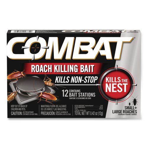 Roach Bait Insecticide, for Small and Large Roaches, 0.42 oz, 12 Bait Stations