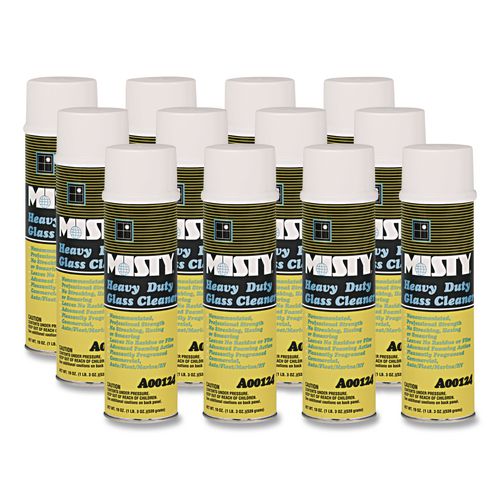 Heavy-Duty Glass Cleaner, Citrus, 19 oz Aerosol Spray, 12/Carton