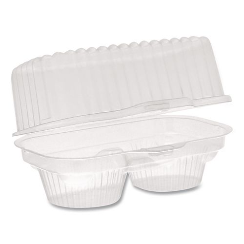 ClearView Bakery Cupcake Container, 2 Compartments, 6.75 x 4 x 4, Clear, Plastic, 100/Carton