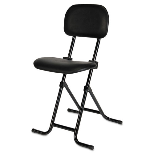 Alera Il Series Height-Adjustable Folding Stool, Supports Up To 300 Lb, 27.5" Seat Height, Black