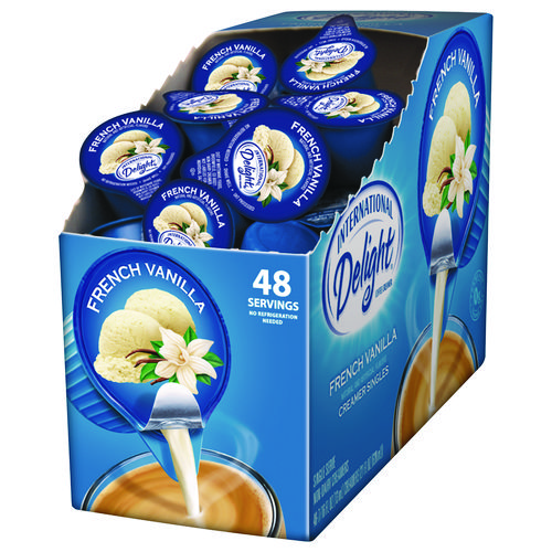 Flavored Liquid Non-Dairy Coffee Creamer, French Vanilla, 0.44 oz Mini Cups, 48/Box