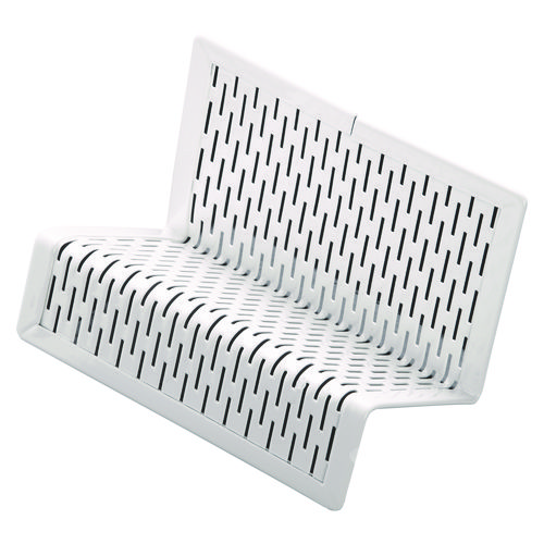 Urban Collection Punched Metal Business Card Holder, Holds 50 2 X 3.5 Cards, Perforated Steel, White
