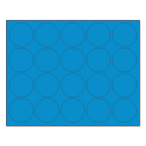 Heavy-Duty Board Magnets, Circles, 0.75" Diameter, Blue, 20/Pack