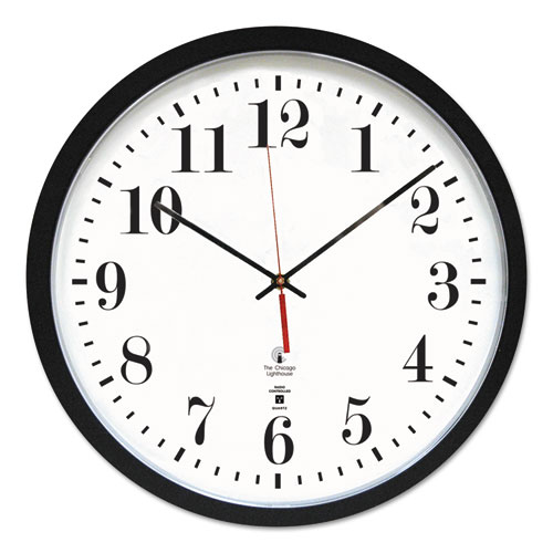 Black Atomic Contemporary Clock, 16.5" Overall Diameter, Black Case, 1 Aa (sold Separately)