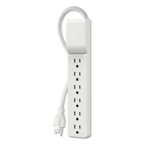Home/Office Surge Protector, 6 AC Outlets, 10 ft Cord, 720 J, White