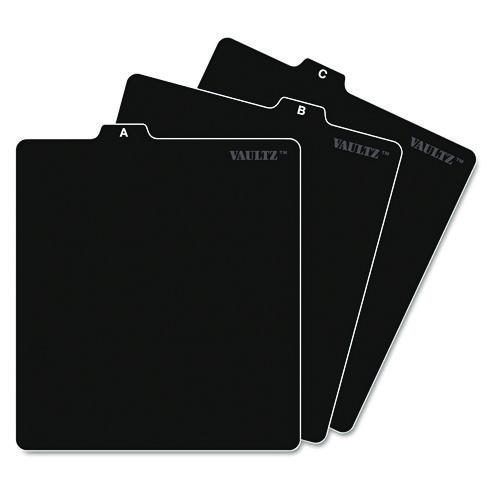 A-Z Cd File Guides, 1/3-Cut Top Tab, A To Z, 5 X 5.75, Black, 26/set