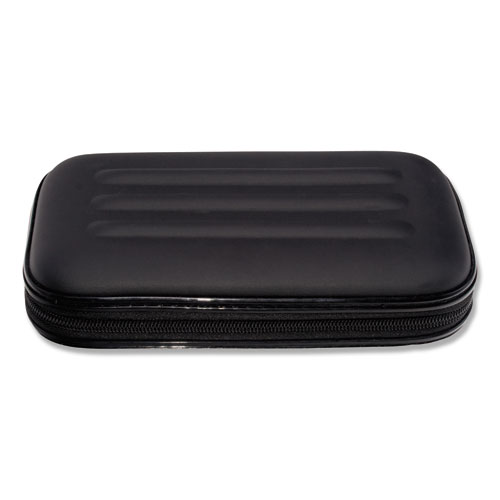 Large Soft-Sided Pencil Case, 8.75" x 5.25" x 2", Black