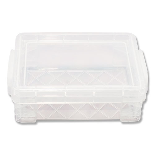 Super Stacker Crayon Box, 4.75" x 3.5" x 1.6", Clear