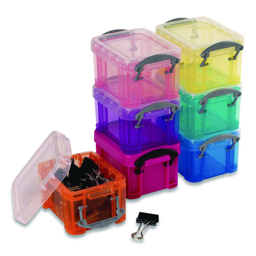 Snap-Lid Storage Bin, 3.84 oz, 1.75 x 2.25 x 1.5, Randomly Assorted Colors