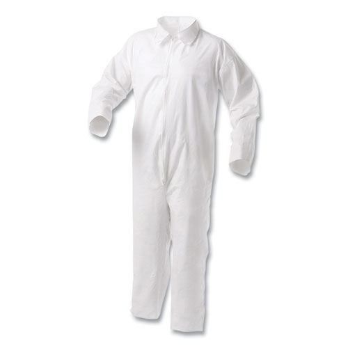 A35 Liquid And Particle Protection Coveralls, Zipper Front, 2x-Large, White, 25/carton