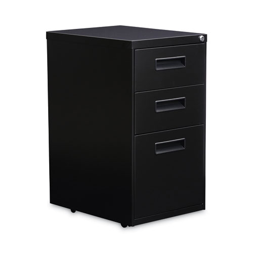 File Pedestal, Left Or Right, 3-Drawers: Box/box/file, Legal/letter, Black, 14.96" X 19.29" X 27.75"