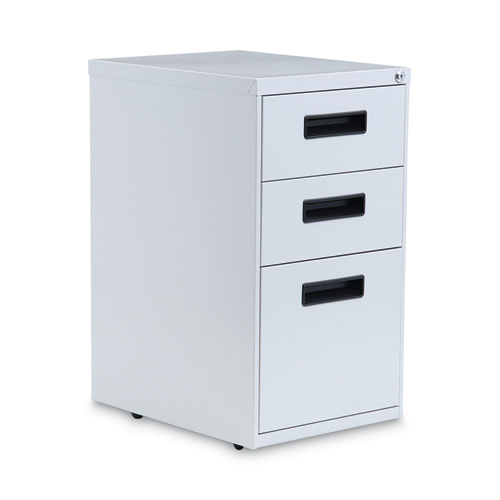 File Pedestal, Left Or Right, 3-Drawers: Box/box/file, Legal/letter, Light Gray, 14.96" X 19.29" X 27.75"