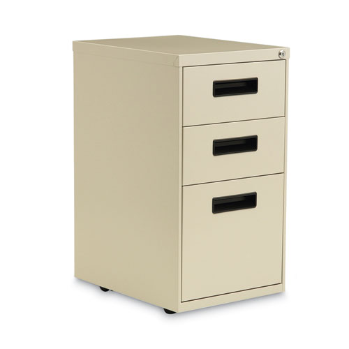 File Pedestal, Left Or Right, 3-Drawers: Box/box/file, Legal/letter, Putty, 14.96" X 19.29" X 27.75"