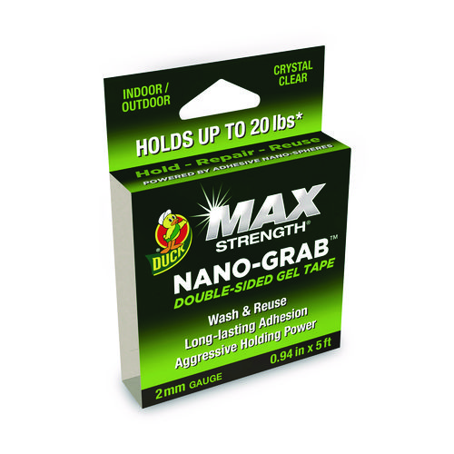 MAX Strength Nano-Grab Double-Sided Gel Tape, 0.94" x 5 ft, Clear