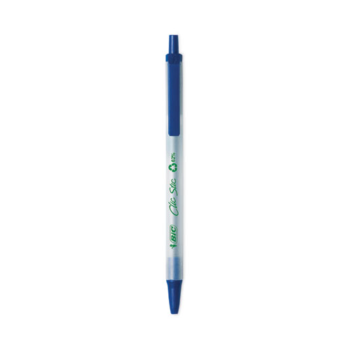 ReVolution Clic Stic Ballpoint Pen, Retractable, Medium 1 mm, Blue Ink, Translucent Frost/Blue Barrel, 48/Pack
