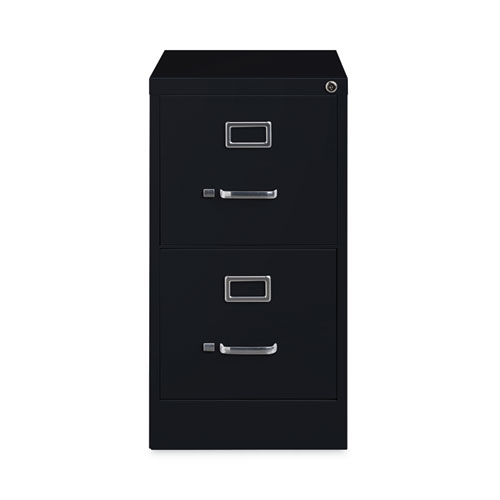 Two-Drawer Economy Vertical File, Letter-Size File Drawers, Black, 15" x 22" x 28.37"