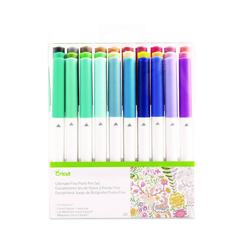 Ultimate Fine Point Porous Point Pen, Stick, Fine 0.4 mm, Assorted Ink Colors, White Barrel, 30/Set
