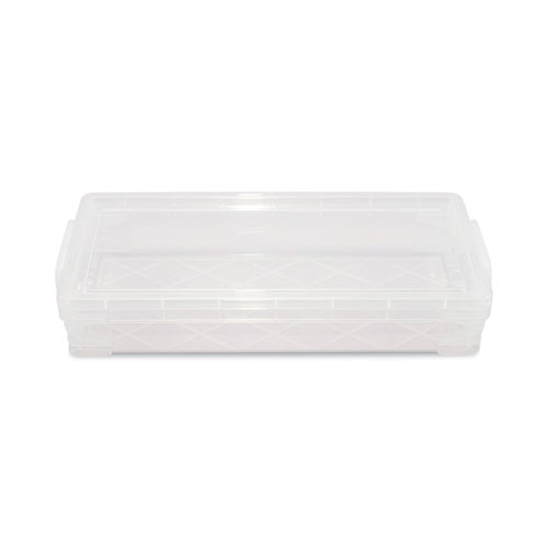 Super Stacker Pencil Box, 8.25" x 3.75" x 1.5", Clear