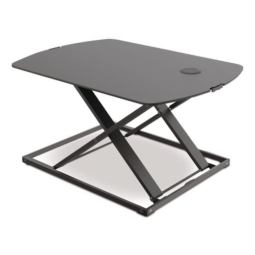 MANUAL HEIGHT ADJUSTABLE STANDING DESK CONVERTER, 22.05" X 31.34" X 1.26" TO 15.75", BLACK