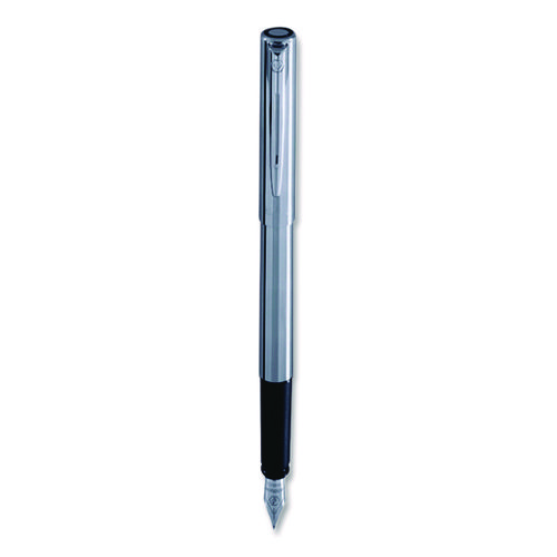Allure Fountain Pen, Fine Point , Blue Ink, Silver/Black Barrel