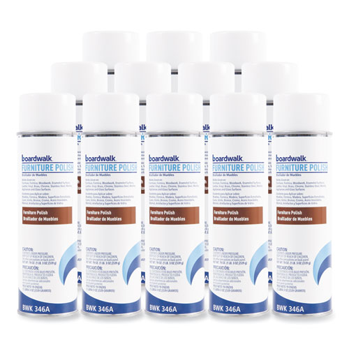 Furniture Polish, Lemon Scent, 19 oz Aerosol Spray, 12/Carton