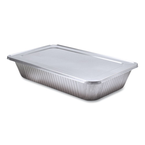 Steam Table Pan Lids, Full Curl Edge, Fits Full-Size Pan, 0.62" Deep, 12.87 x 20.81, 50/Carton