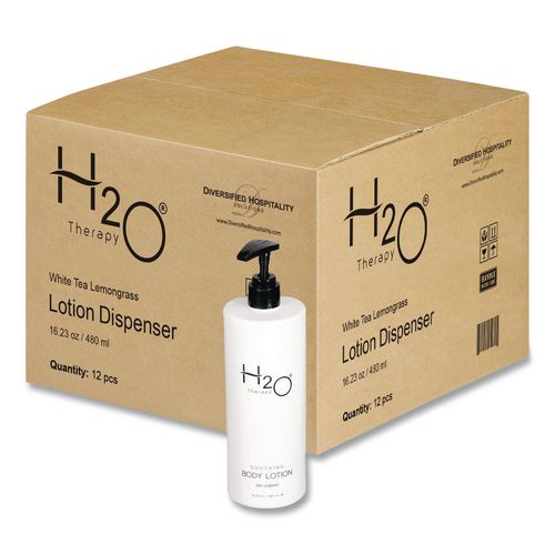 H2O Therapy Body Lotion Air Pump, 16.23 oz Bottle, 12/Carton