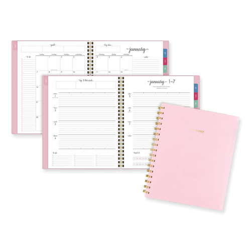 Harmony Weekly/Monthly Poly Planner, 8.81 x 7.88, Pink Cover, 13-Month: Jan 2026 to Jan 2027