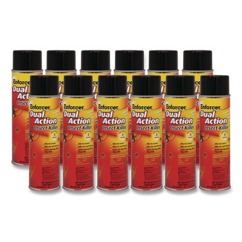 Dual Action Insect Killer, For Flying/Crawling Insects, 17 oz Aerosol Spray, 12/Carton